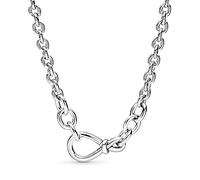 JZWCHQ 100% 925 Sterling Silver pan Chunky Infinity Knot Chain Necklace for Women
