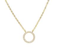 JZWCHQ 100% 925 Sterling Silver Simple Geomtric Design Micro Pave Circle Round Pendant Round Circle Necklace