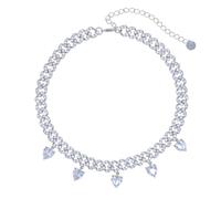 JZWCHQ 14K Gold Over 925 Silver Charming Heart-Shaped Pink Moissanite Pendant, Sophisticated Women's Hip-Hop Tennis Necklace for the Modern Romantic
