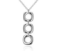 JZWCHQ 18 inch 3 square pendant link chain necklace for woman wedding gift jewelry
