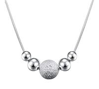 JZWCHQ 18 inch snake chain frosted round bead pendant necklace for woman wedding jewelry gift