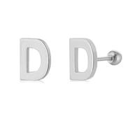 JZWCHQ 18G Tiny Initial Stud Earrings for Women Girls 925 Sterling Silver 14K Gold Plated Hypoallergenic Cute Small Alphabet Letter Cartilage Tragus 3mm Ball Screw Back Piercing Sensitive Ear