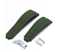 JZWCHQ 20mm 21mm For Rubber Watch Strap with silver buckle and arc joints Watch bands Origin China