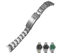 JZWCHQ 20mm 904L Stainless Steel Glide Folding Buckle Watch Band for Submariner OYSTERFLEX GMT Watch Strap Bracelet