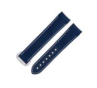 JZWCHQ 20mm Blue Nylon Fabric Watchband Fit For Omega Strap For AT150 Seamaster 300 Planet Ocean De Ville Speedmaster Curved End Watch Band