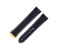 JZWCHQ 20mm Curved End Watch Band for Strap AT150 300 De Ville Black White Line High Density Nylon Cowhide Watchbands