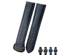 JZWCHQ 21mm 20mm 22mm Cow Leather Watch Strap for Omega Seamaster 300 Speedmaster Watch Bands (Color : Black Black, Size : 21mm)