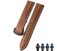 JZWCHQ 21mm 20mm 22mm Cow Leather Watch Strap for Omega Seamaster 300 Speedmaster Watch Bands (Color : Black Black, Size : 21mm)
