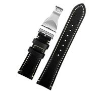 JZWCHQ 22mm Brown black Vintage retro Italy Genuine Leather Watchband For Tudor Strap watch band Butterfly buckle Belt