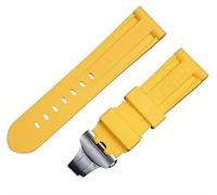 JZWCHQ 24mm Nature Soft Rubber Watchband For Panerai Strap Butterfly Buckle For PAM111/441/389 Belt Watch Band Accessories