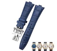 JZWCHQ 25-9mm Genuine Leather Convex Interface Watch Strap For Vacheron Constantin Overseas Black Blue Brown Bamboo Grain Watch Bands