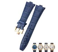 JZWCHQ 25-9mm Genuine Leather Convex Interface Watch Strap For Vacheron Constantin Overseas Black Blue Brown Bamboo Grain Watch Bands