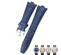 JZWCHQ 25-9mm Genuine Leather Convex Interface Watch Strap For Vacheron Constantin Overseas Black Blue Brown Bamboo Grain Watch Bands