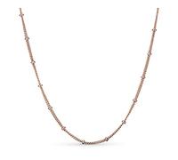 JZWCHQ 3 Kinds Of Small Beads Based Long Chain Necklaces For Women Fashion Silver 925 Jewelry Rose Gold & Golden Shine Women Necklaces