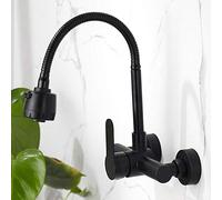 JZWCHQ 304 Stainless Steel, Black, Wall Mount Kitchen faucets, Single Handle, Wall-Mounted, Sink Sink Sink Laundry Faucet-Black B