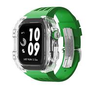 JZWCHQ 45MM 44MM Transparent Modification Kit Case，For Band Fluororubber Strap Luxury Mod Kit，For 8/7/6/5/4/SE Series Watch Upgrade Replace Watch Strap