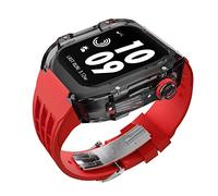 JZWCHQ 45MM 44MM Transparent Modification Kit Case，For Band Fluororubber Strap Luxury Mod Kit，For 8/7/6/5/4/SE Series Watch Upgrade Replace Watch Strap