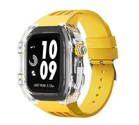 JZWCHQ 45MM 44MM Transparent Modification Kit Case，For Band Fluororubber Strap Luxury Mod Kit，For 8/7/6/5/4/SE Series Watch Upgrade Replace Watch Strap
