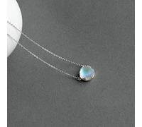 JZWCHQ 55cm Aurora Pendant Necklace Halo Crystal Gemstone s925 Silver Necklace for Women Jewelry Gift
