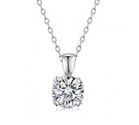 JZWCHQ 6.5mm Round 18k White Plated 925 moissanite Necklace Diamond Jewelry Made in China
