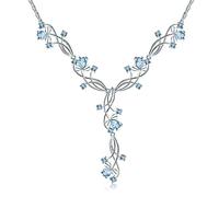JZWCHQ 7.89ct Natural Sky Blue Topaz Gemstone Pendants For Ladies 925 Sterling Silver Necklace Jewelry