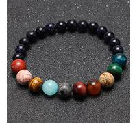 JZWCHQ 7 Chakra Bracelet For Women Men Natural Stone Beads Women's Bracelets Wristband Fashion Couple Bracelet (Length : L 205mm, Metal Color : Colorful bracelet)