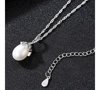 JZWCHQ 9-10mm atural Pearl Pendant Necklace with 40cm Silver Chain 3 colors Jewelry