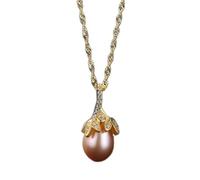 JZWCHQ 9-10mm atural Pearl Pendant Necklace with 40cm Silver Chain 3 colors Jewelry