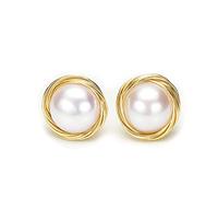 JZWCHQ 9-10mm fresh water real pearl ear rings safe 925 stud earring High-end earrings
