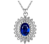 JZWCHQ 925 jewelry coloured gemstones necklace for women aquamarine sapphire ruby emerald topaz sunflower