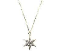 JZWCHQ 925 pavé Crystal six-Pointed Star Pendant 14k Necklace Women Party