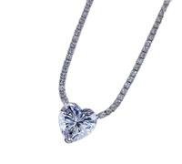 JZWCHQ 925 real silver 12 * 12mm heart-shaped high carbon diamond pendant necklace for women jewelry