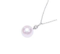 JZWCHQ 925 Silver Jewelry Necklace Round Pearl Zircon Gemstone Pendant for Women Wedding Engagement Accessories