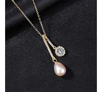 JZWCHQ 925 Silver Pendant Necklace for Women Natural Pearl Flower Shape Jewelry Christmas Birthday Gift
