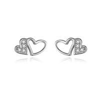 JZWCHQ 925 Solid Real Sterling Sweet Plane Stud Earrings Gift For Women Lady Jewelry