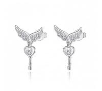 JZWCHQ 925 Solid Real Sterling Sweet Plane Stud Earrings Gift For Women Lady Jewelry