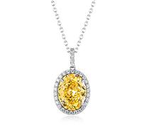 JZWCHQ 925 Solid Silver 10 * 13mm Topaz Aquamarine Pendant Necklaces for Women Wedding Jewelry Gifts