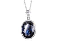 JZWCHQ 925 Solid Silver 15 * 20mm Ruby Sapphire Gemstone Pendant Necklaces for Women Wedding Jewelry Female Gifts