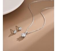 JZWCHQ 925 sparkle zircon choker necklace set diamond pendants women gift for wedding jewelry