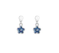 JZWCHQ 925 Sterling Silver Blue Flower Drop Earring, White Pearl Dangle Earrings, Dainty Stud Dangling Earrings, Jewelry for Women Birthday Gift