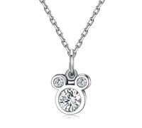 JZWCHQ 925 Sterling Silver Cute Dazzling Mouse Pendant Necklaces For Women Girl Authentic Fine Jewelry Gift