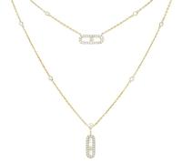 JZWCHQ 925 sterling silver double layer pendant women's necklace