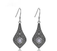 JZWCHQ 925 Sterling Silver Fan Drop Earring wth Pearl, Silver Long Chain Tassel Dangle Earrings, Dainty Stud Dangling Earrings, Jewelry Gift for Women