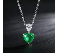 JZWCHQ 925 sterling silver heart emerald citrine moissanite pendant necklaces for women jewelry birthday