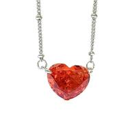 JZWCHQ 925 sterling silver heart shape pink yellow 5a pendant necklace for women wedding jewelry s