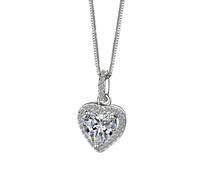JZWCHQ 925 Sterling Silver Heart Zircon Pendant Necklaces Wedding Clavicle Necklace Women Jewelry Gift
