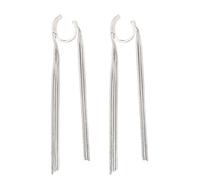 JZWCHQ 925 Sterling Silver Long Snake Chain Drop Earring, Silver Tassel Dangle Earrings, Fashion Ear Cuff Dangling Earrings for Women Birthday Gift