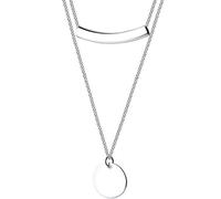 JZWCHQ 925 Sterling Silver Necklace S925 Bar & Round Pendant Pure Silver Genuine Accessories Jewelry Mother's Gift