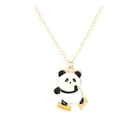 JZWCHQ 925 Sterling Silver Panda Necklace for Women Girls Cartoon Panda Necklace Cute Animal Panda Jewelry Red Panda Necklace for Girls Panda Locket Panda Coin Pendant