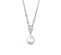 JZWCHQ 925 Sterling Silver Pendant Necklace Natural Pearls for Women Accessories Jewelry